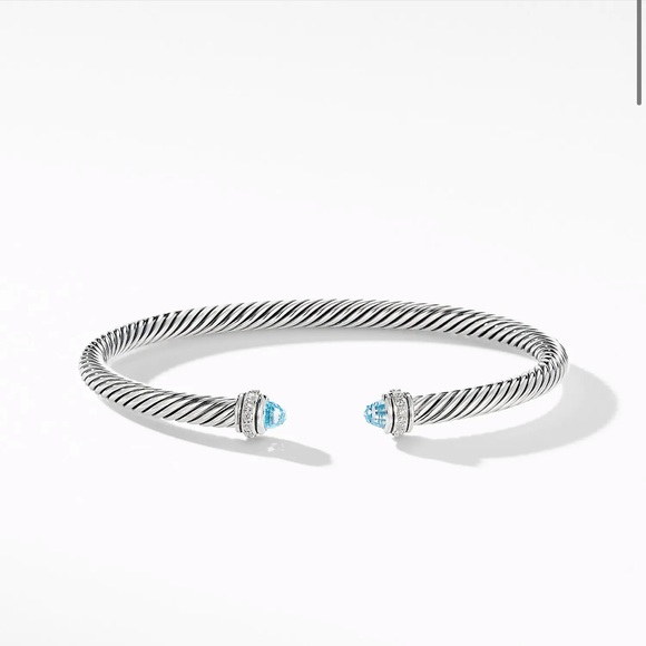 David Yurman Jewelry - David Yurman cable bracelet with blue topaz